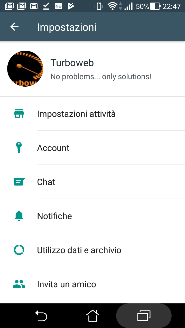 impostazioni business